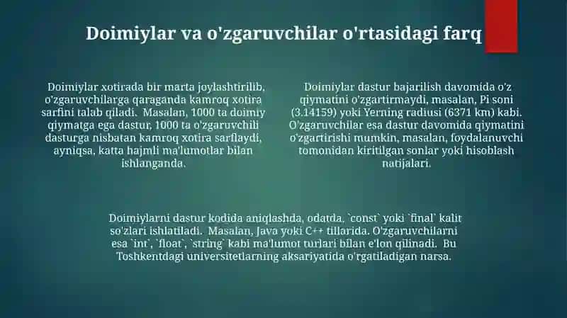 Oʻzgarmaslar 4