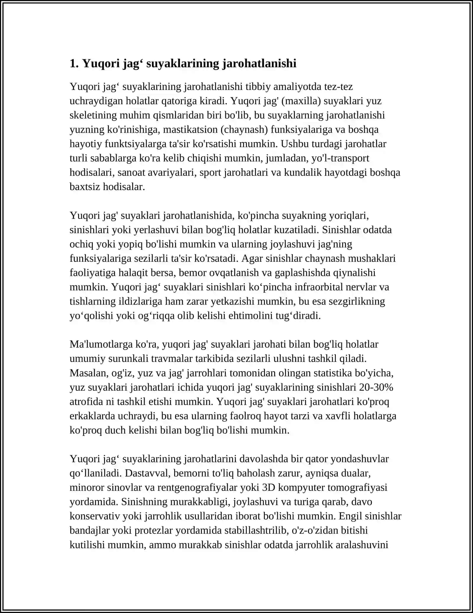 Yuqori jag‘ suyaklarining jarohatlanishi 4