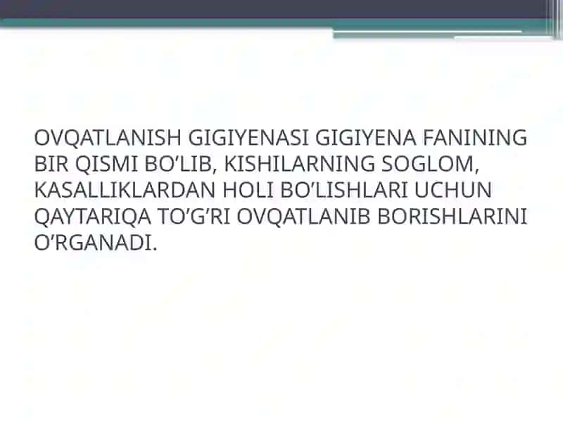 OVQATLANISHNING ADEKVATLIGINI TEKSHRISH VA BAHOLASH 4