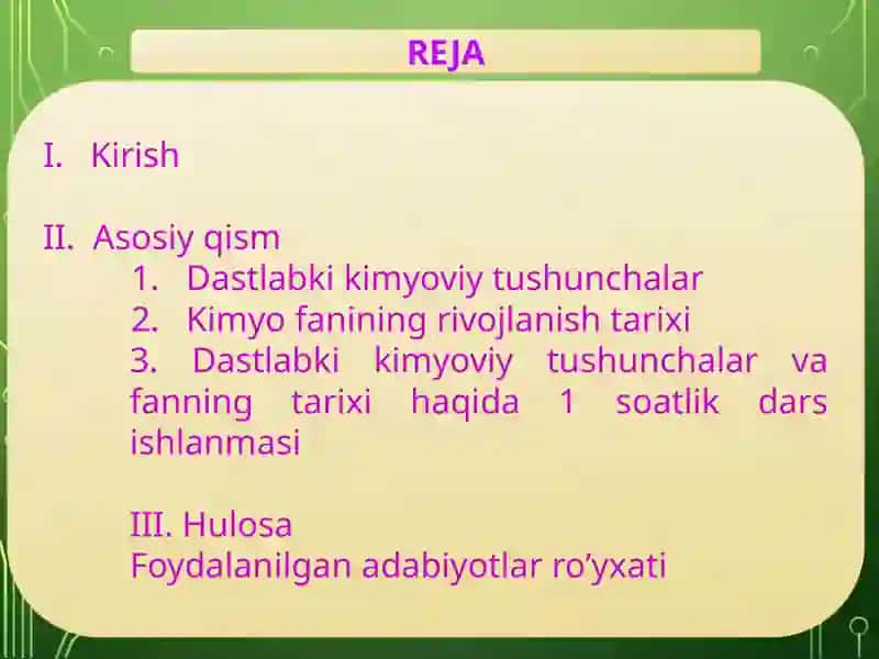 Dastlabki kimyoviy tushunchalar va fanning rivojlanishi tarixi 4