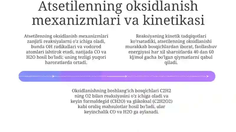 Atsetilen oksidlanishi bo'yiicha tajribalar 4
