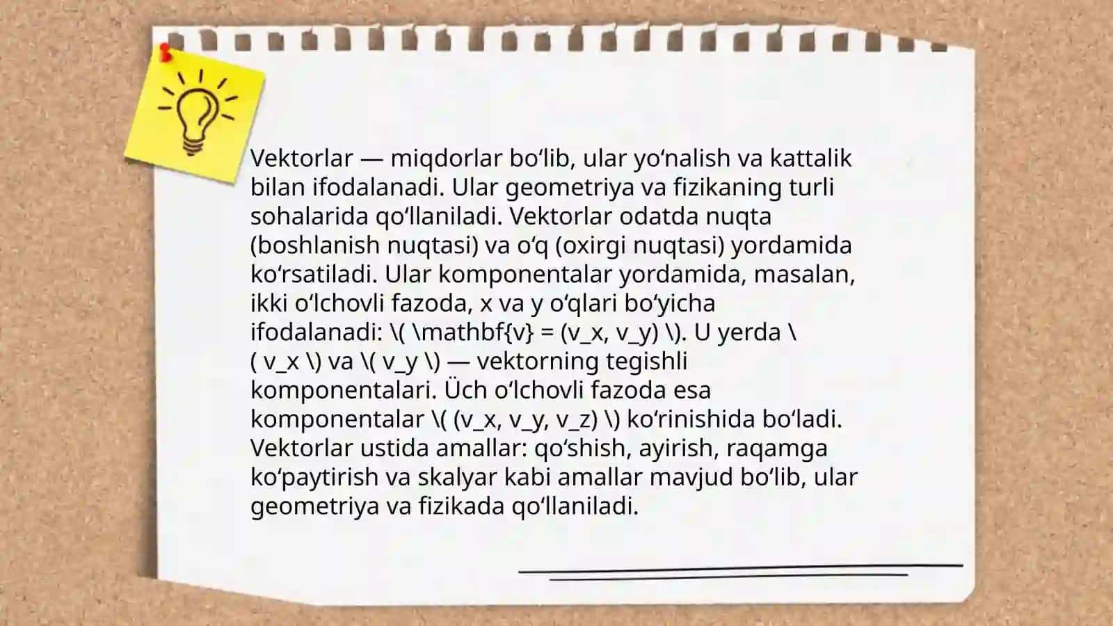 Vektor kordinatalari orasidagi bogʻlanish qism fazolarning yigʻindisi va kesishmasi 4