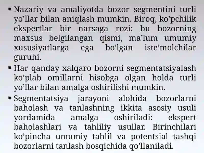 Bozor segmentatsiyasi 4