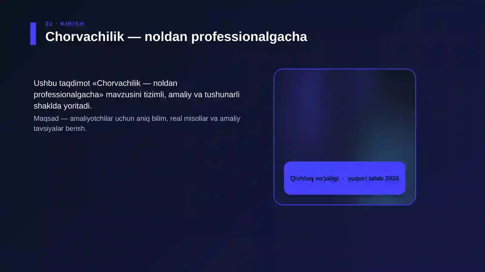 Chorvachilik — noldan professionalgacha 4