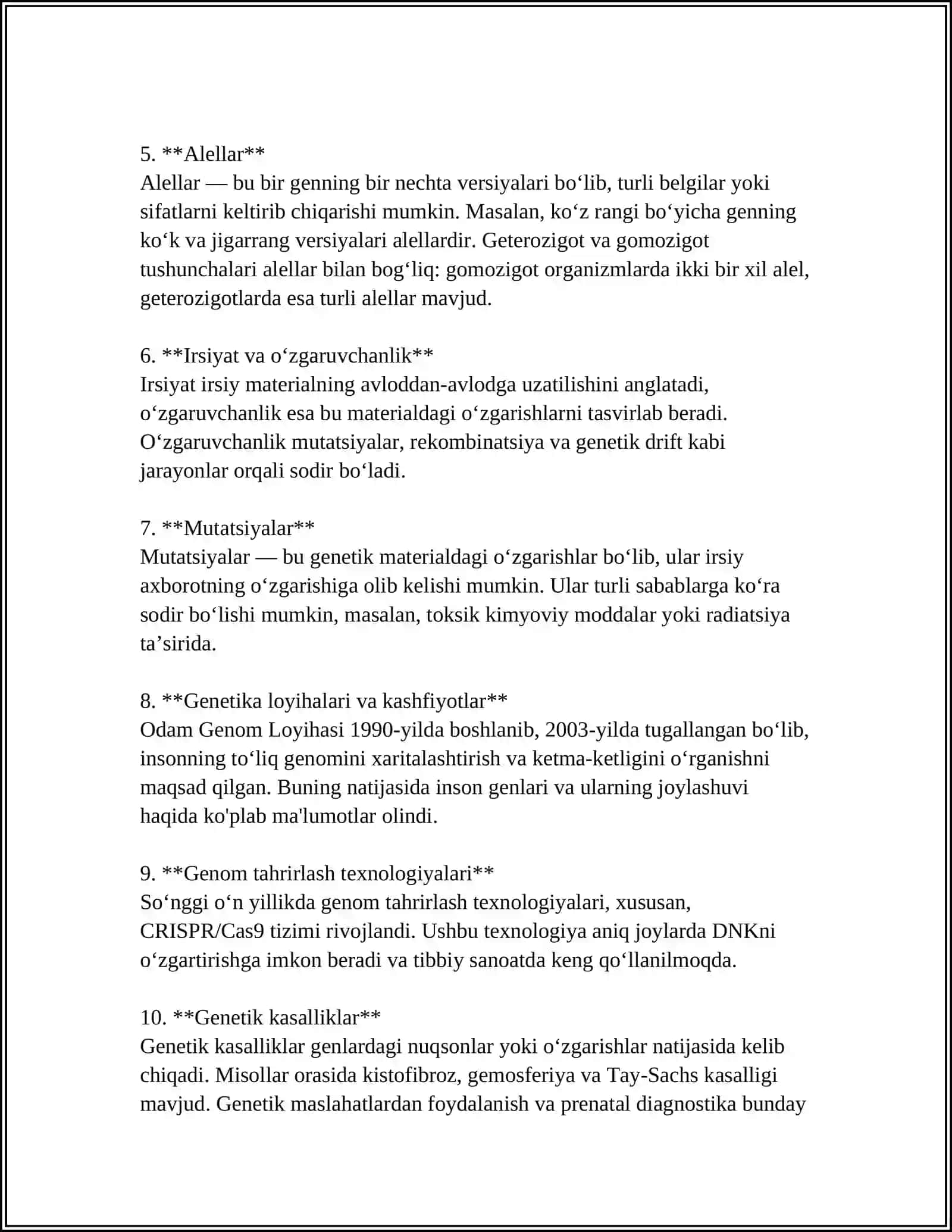 MAXSUS POPULYATSIYA UCHUN TESTLAR 4