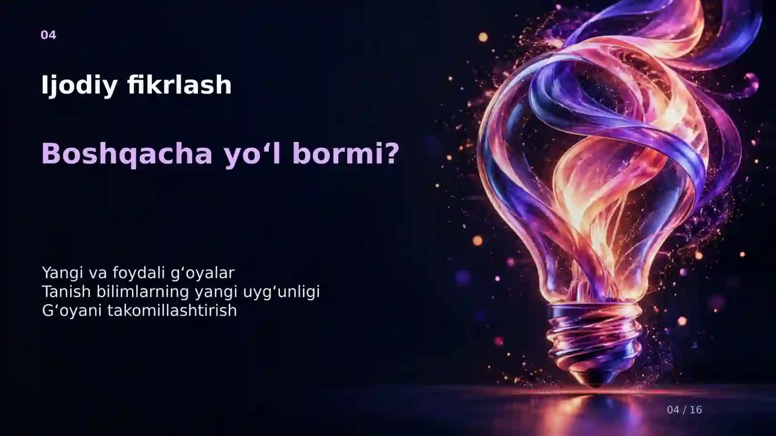 TANQIDIY VA IJODIY FIKRLASH 4