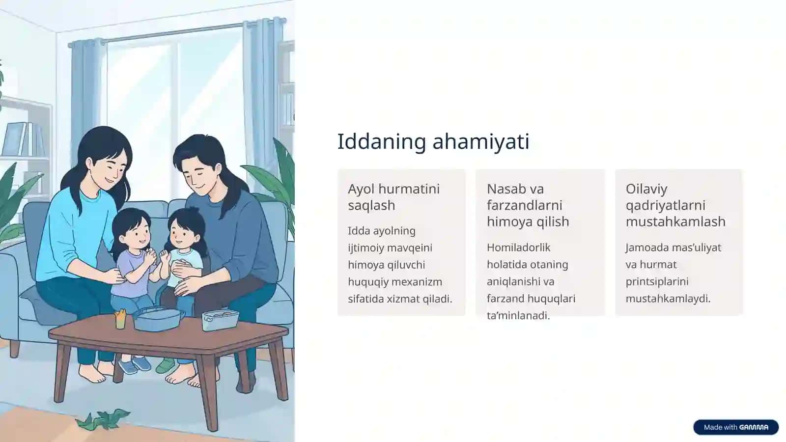 Islom huquqshunosligida oila, nikoh, taloq, idda, zihor va jamiyatda dunyoviylik hamda diniylik mutanosibligi 4