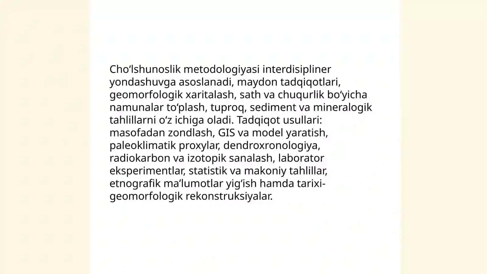 Choʻlshunoslik faniga kirish hamda choglgʻular tarixi 4