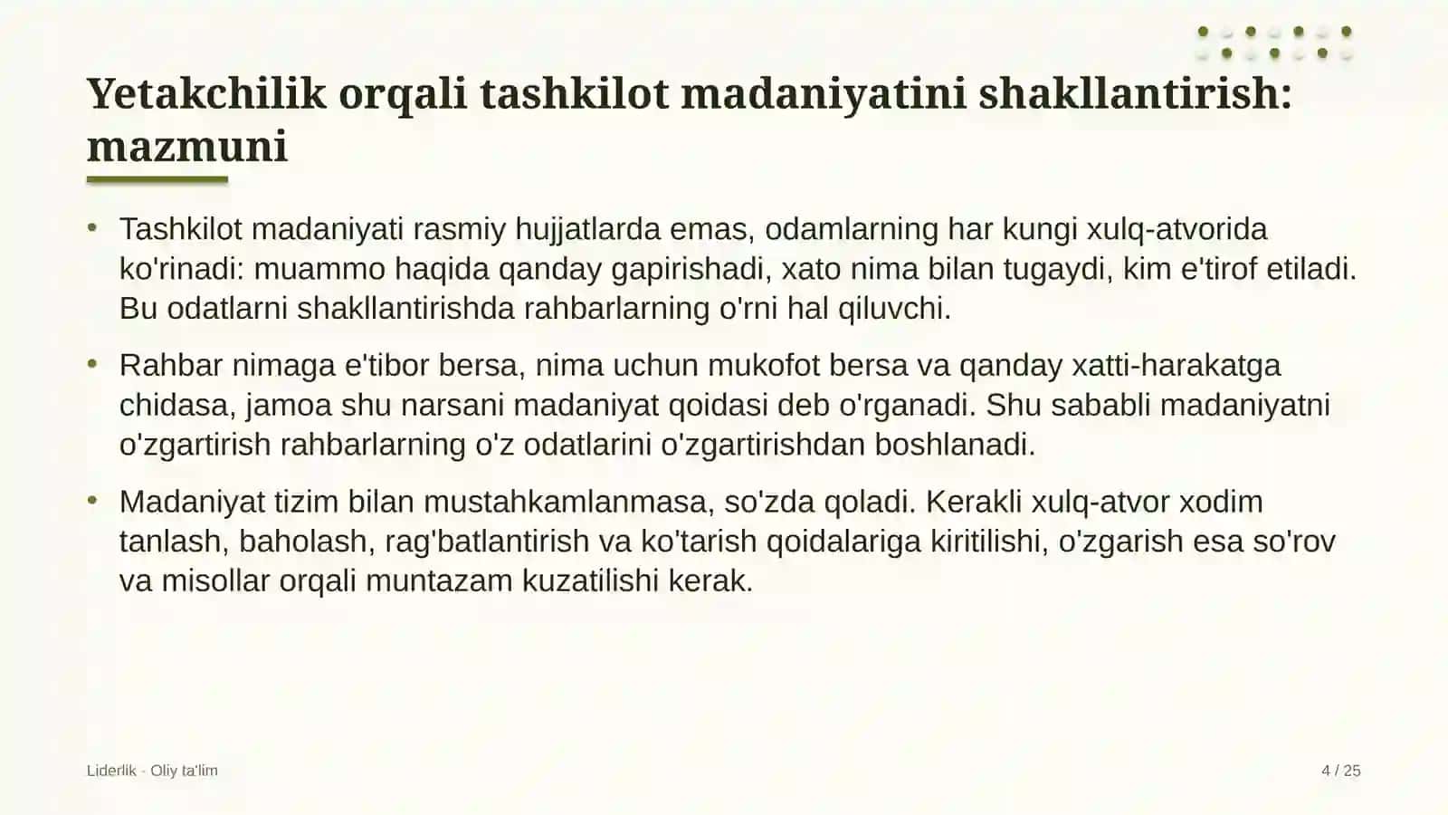 avtomaktablarda yetakchilik orqali tashkilot madaniyatini shakllantirish 9057 4