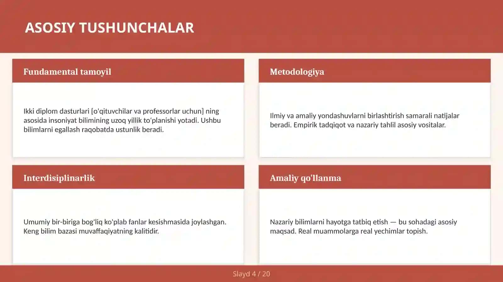 Ikki diplom dasturlari [o'qituvchilar va professorlar uchun] 4