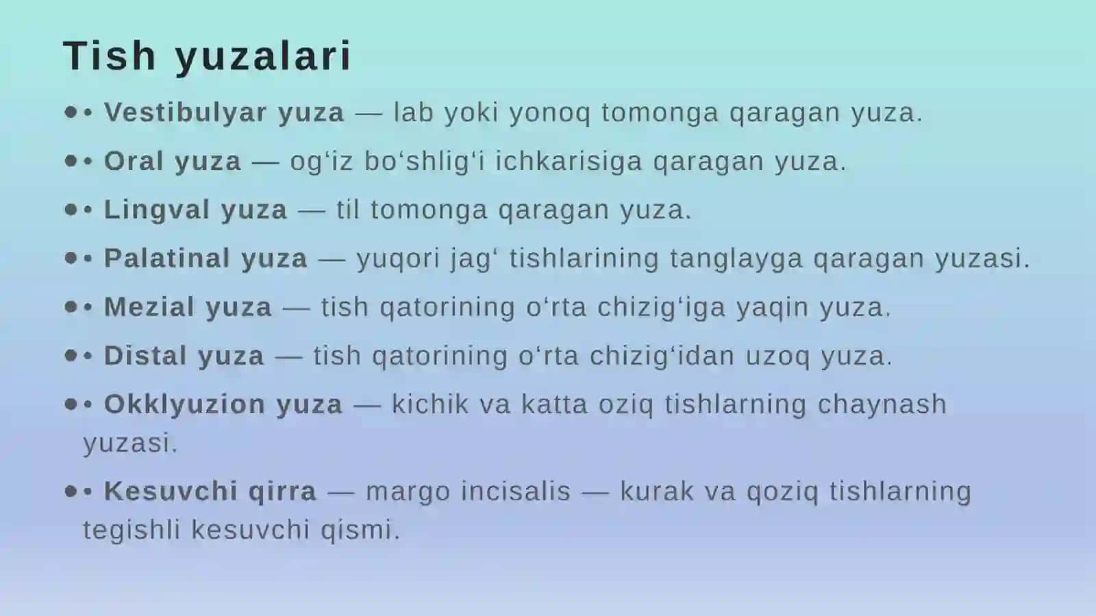 Tishlarning anatomik tuzilishi va asosiy qismlari 4