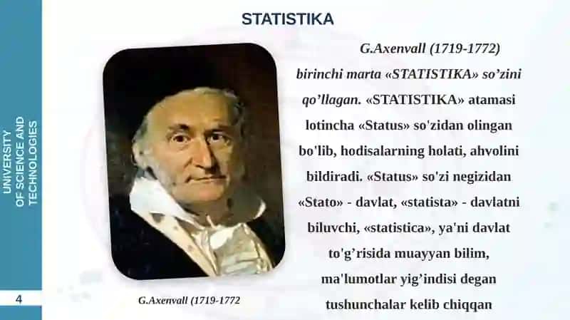 STATISTIKA FANINING PREDMETI VA USLUBI 4