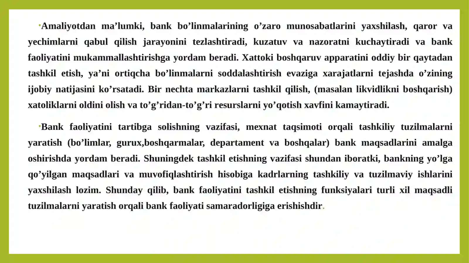 Tijoratbankini tashkiliy tu'zilishi va maqsadlari 4
