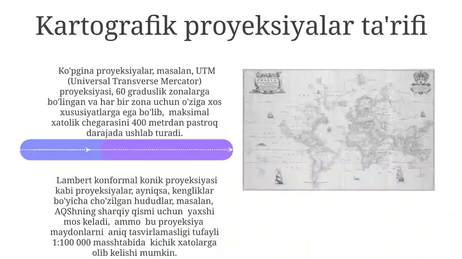 Kartografik proyeksiyalarni aniqlash Xatoliklar qiymatini hisoblab chiqish 4