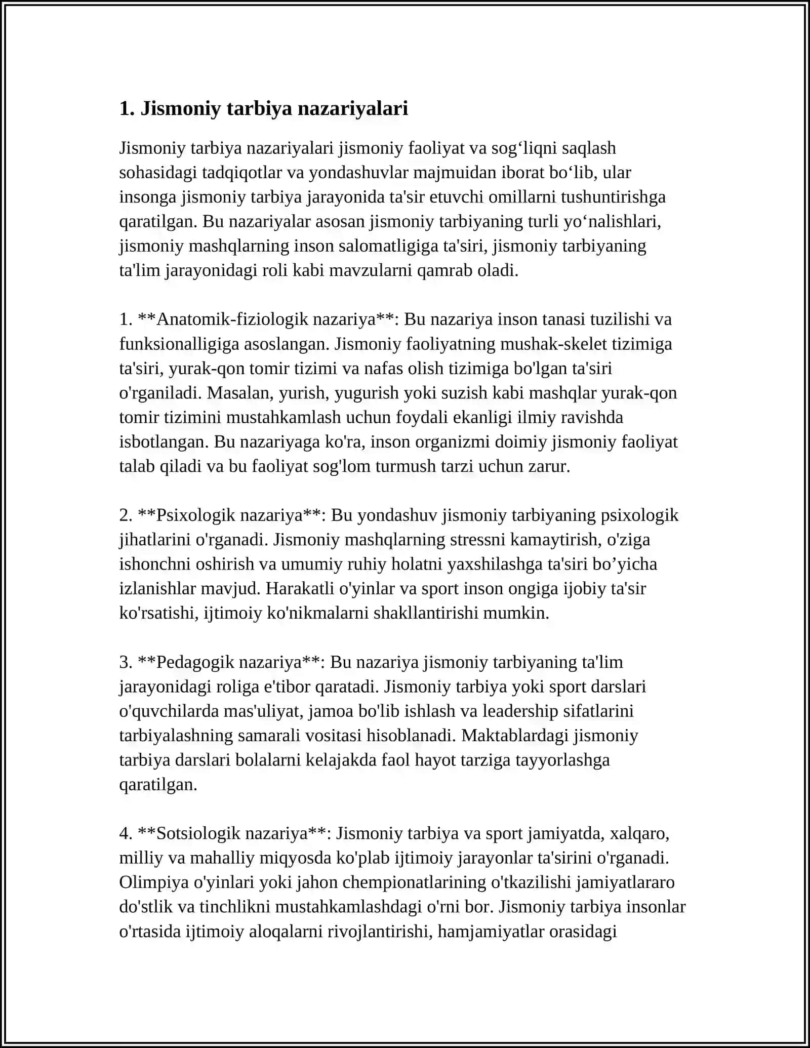 Jismoniy Tarbiya va Sport Pedagogikasi Fanining Maqsadi va Vazifalari 4