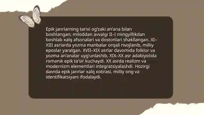 Epik tur va uning janrlari 4