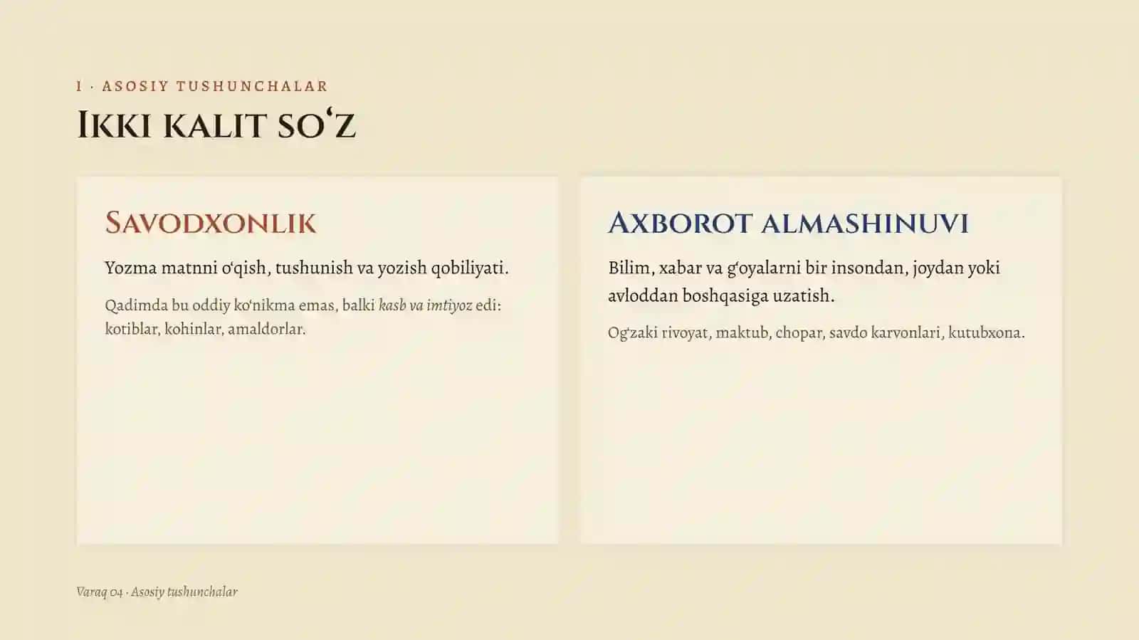 Qadimgi Sharq va G‘arbda savodxonlik va axborot almashinuvi 4
