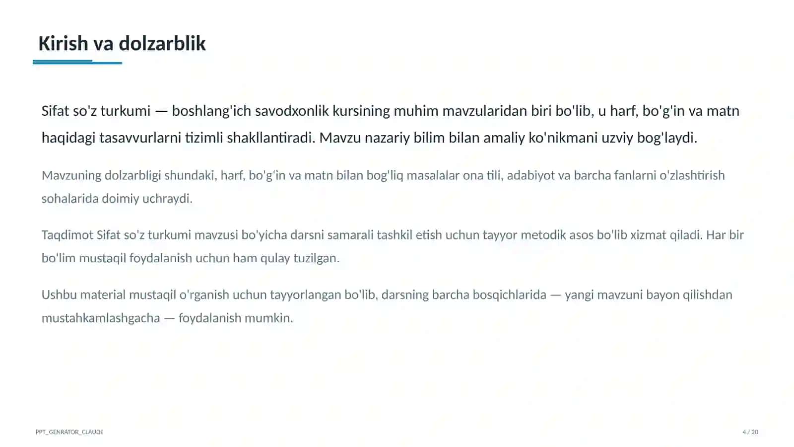 Sifat so'z turkumi (3-sinf) 4