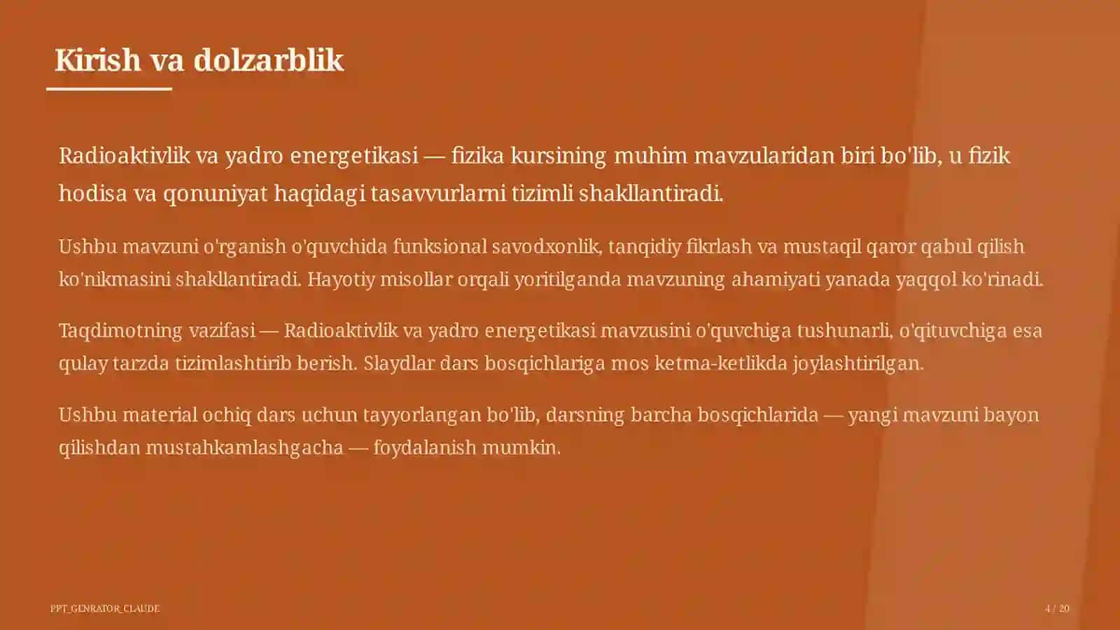 Radioaktivlik va yadro energetikasi (11-sinf) 4