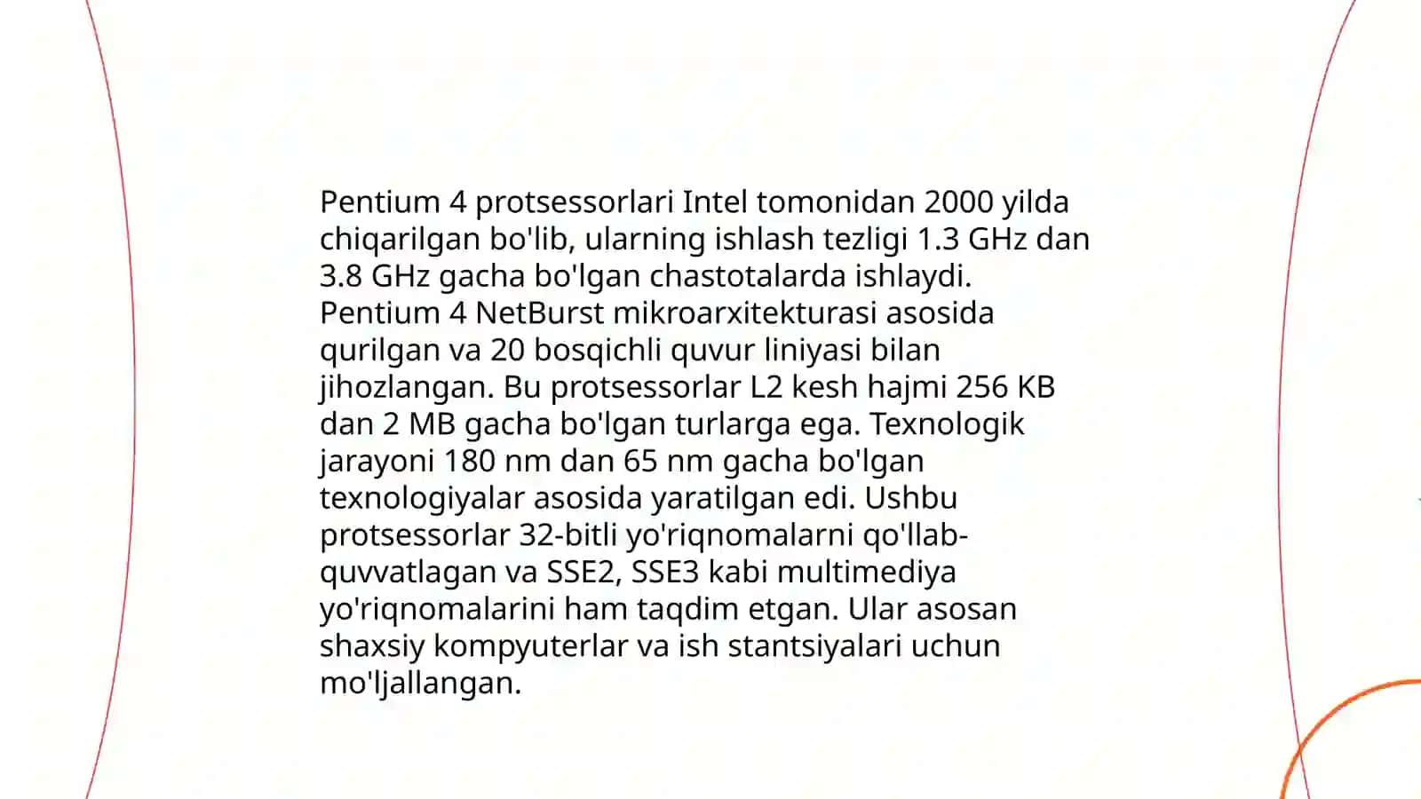 Yettinchi avlod protsessorlari Penteum 4 4