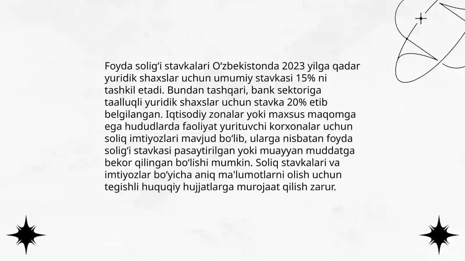 Foyda solig‘i turlari va stavkalari 4