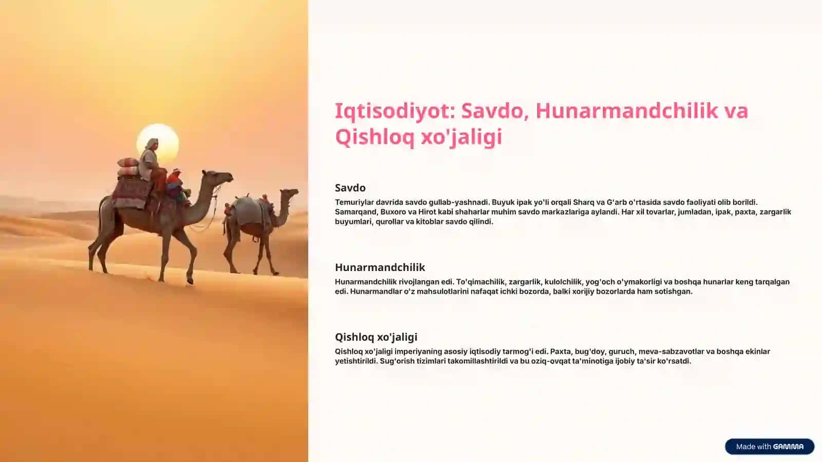 Temuriylar Hukmronligi: Siyosiy, Ijtimoiy va Iqtisodiy Hayot mavzusida tayyor taqdimot 4