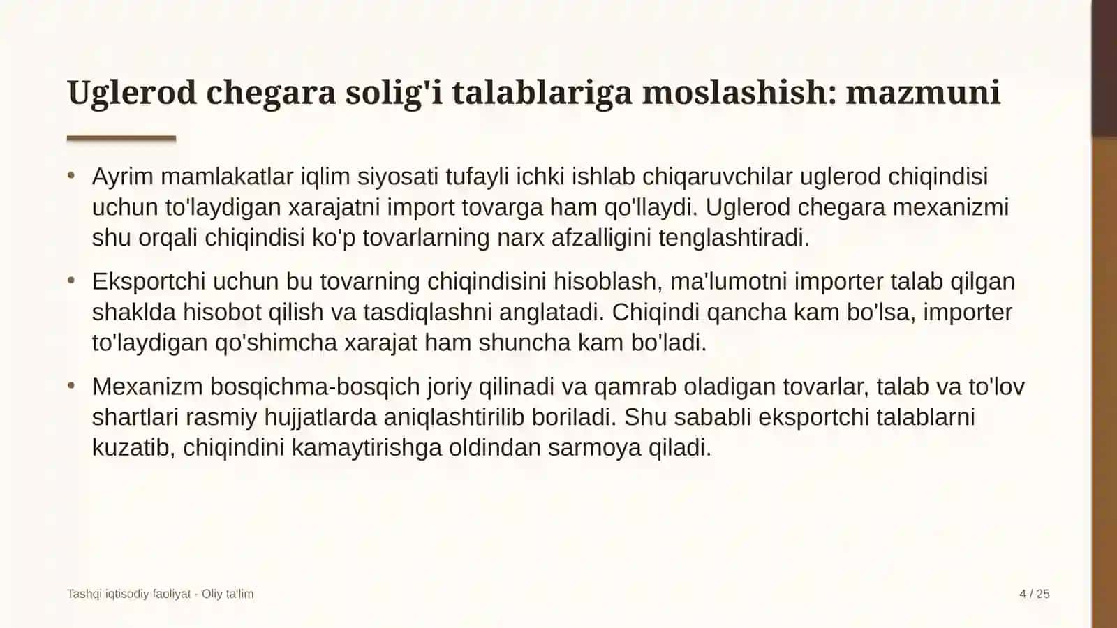 bojxona terminallarida uglerod chegara solig'i talablariga moslashish 2760 4