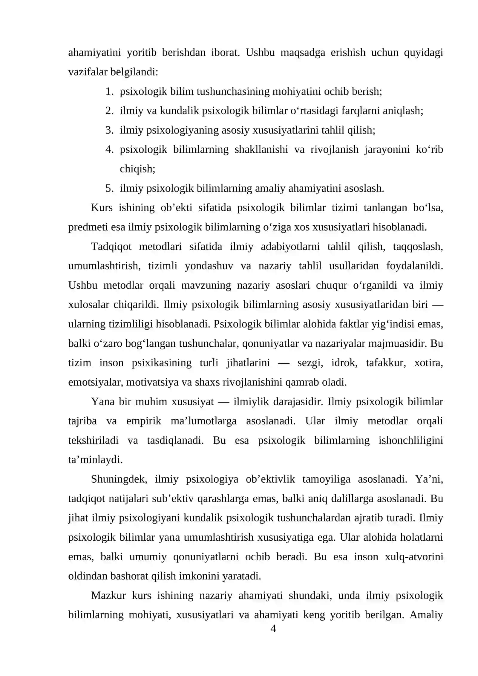Ilmiy psixologik bilimlarning o‘ziga xos xususiyatlari 4