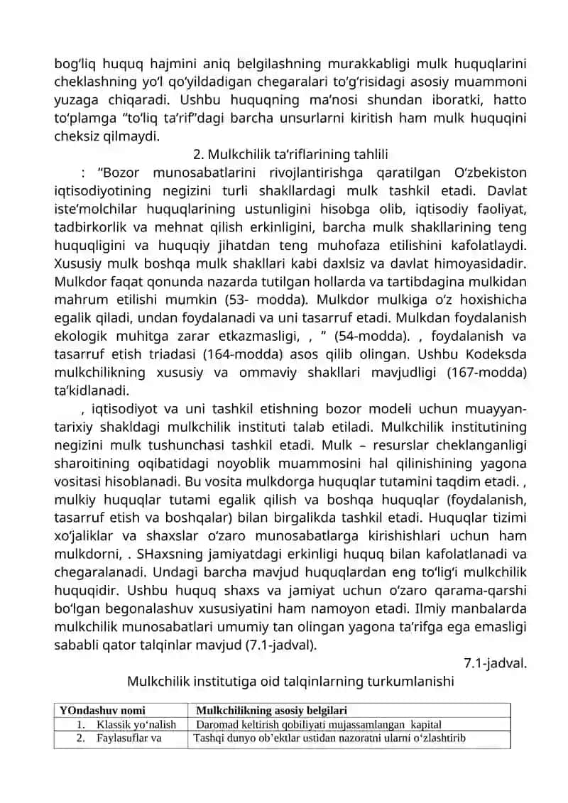 Mulk huquqlari nazariyasi va mulkchilik shakllari rivojlanishi 4