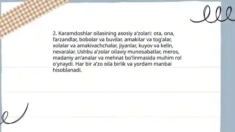 Karamdoshlar oilasi 4