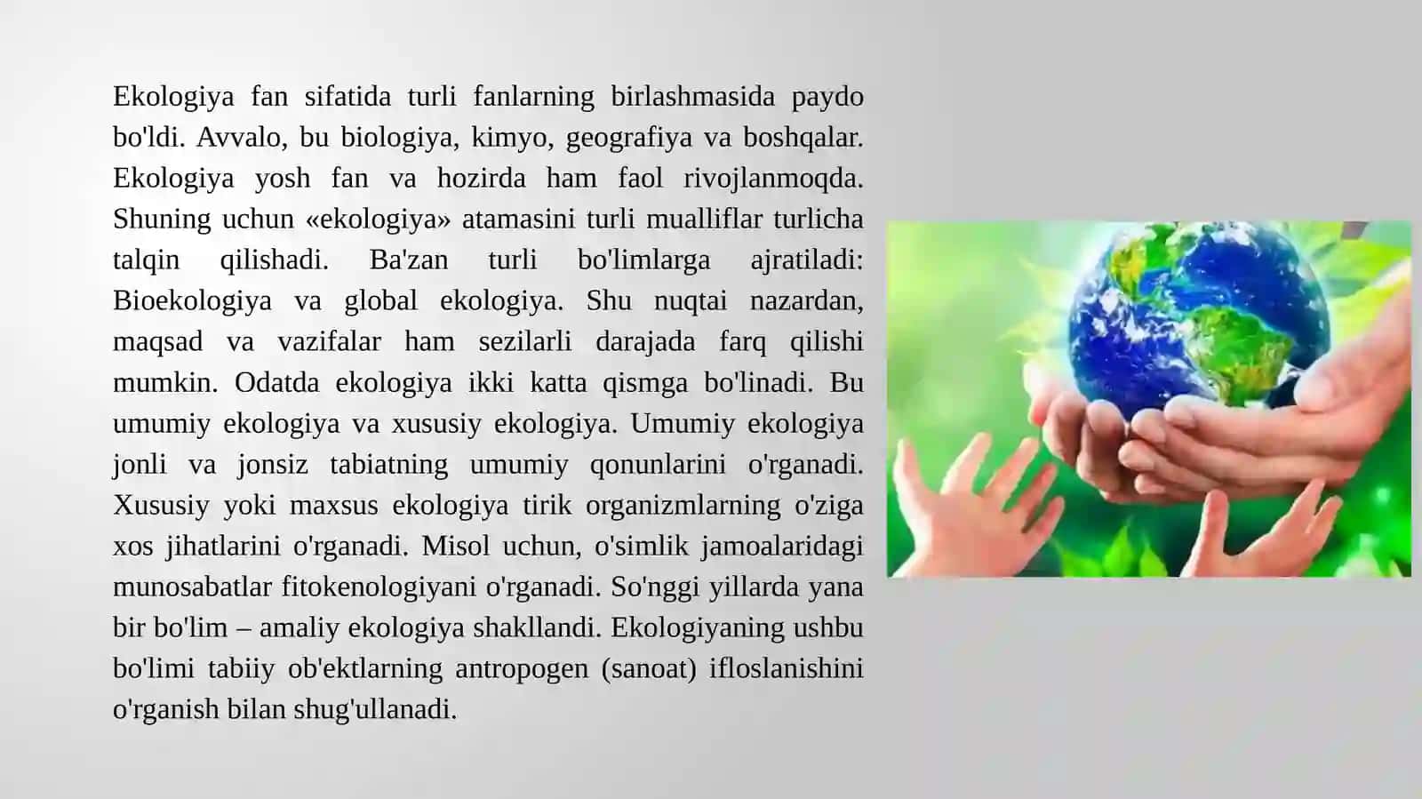 Ekologiyafanining kelib chiqishi tarixi, maqsadi va vazifalari 4