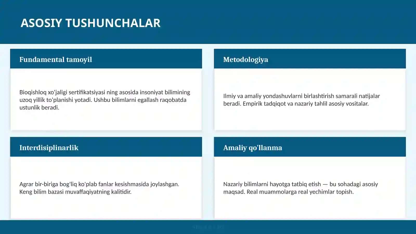 Bioqishloq xo'jaligi sertifikatsiyasi 4