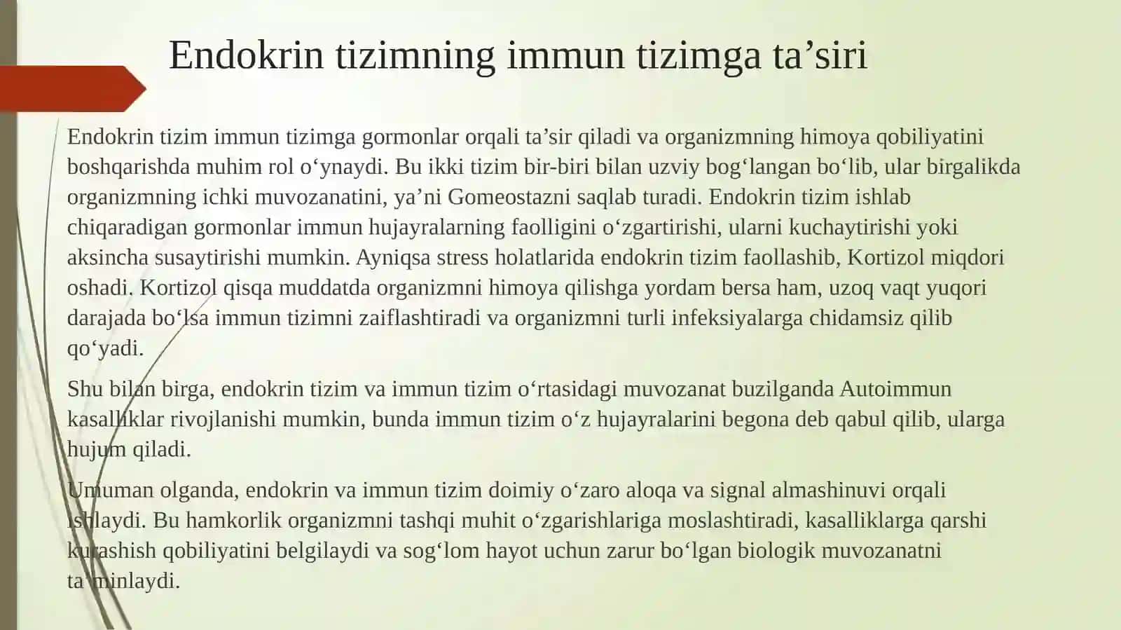 Endokrin va nerv tizimining o'zaro aloqasi 4