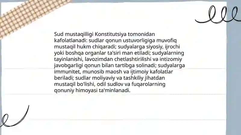 O‘zbekiston Respublikasida sud tizimining konstitutsiyaviy asoslari 4
