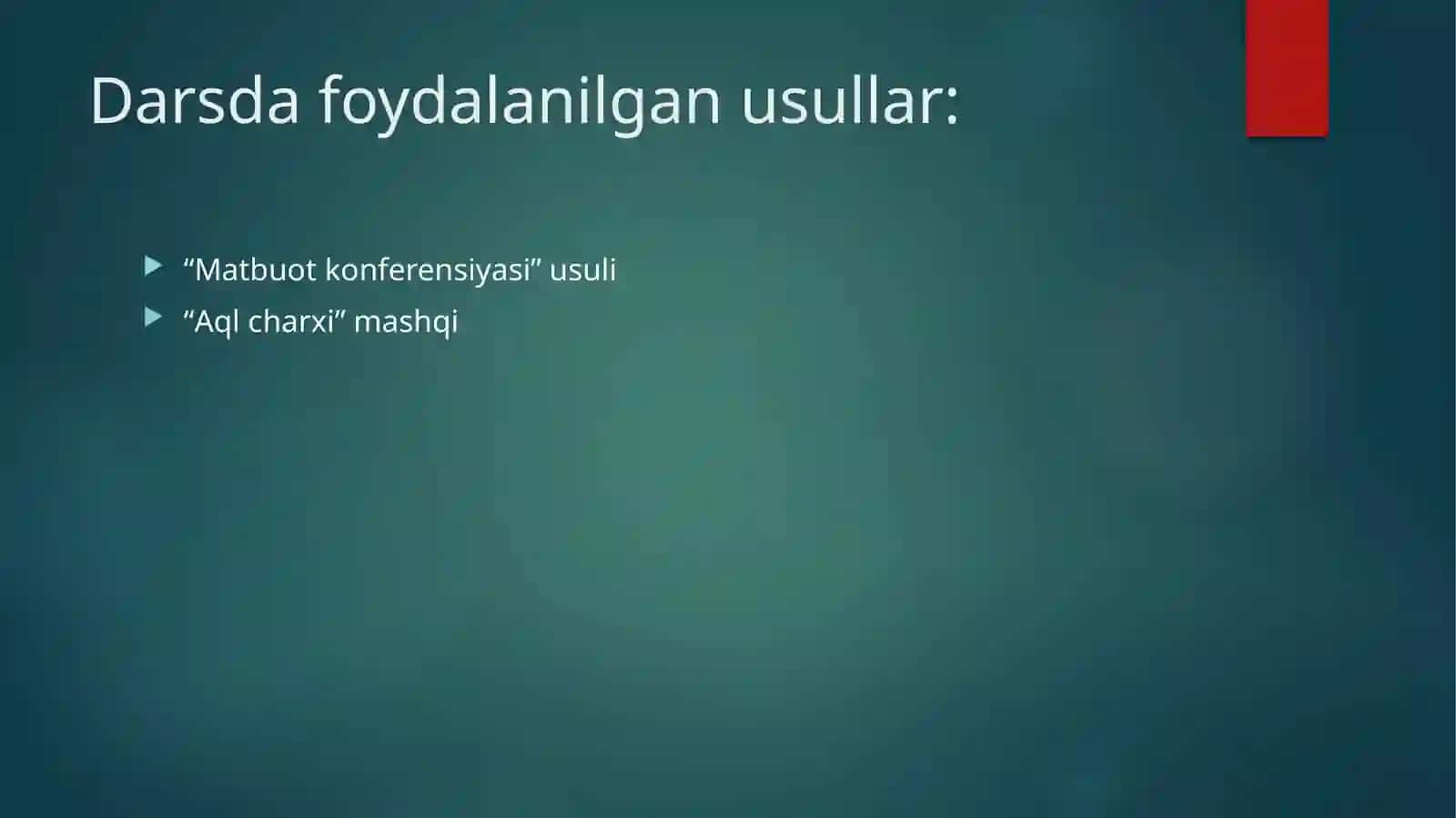 ONA TILI VA ADABIYOT FANI O`QITUVCHISI RA’NOXON IBROHIMJONOVNA MAMADALIYEVANING 8-SINFLARDA MUHAMMAD YUSUF HAYOTI VA IJODINI O`RGANISH BO`YICHA “ENG YAXSHI DARS ISHLANMA” TANLOVIGA TAYYORLANGAN DARS ISHLANMASI 4