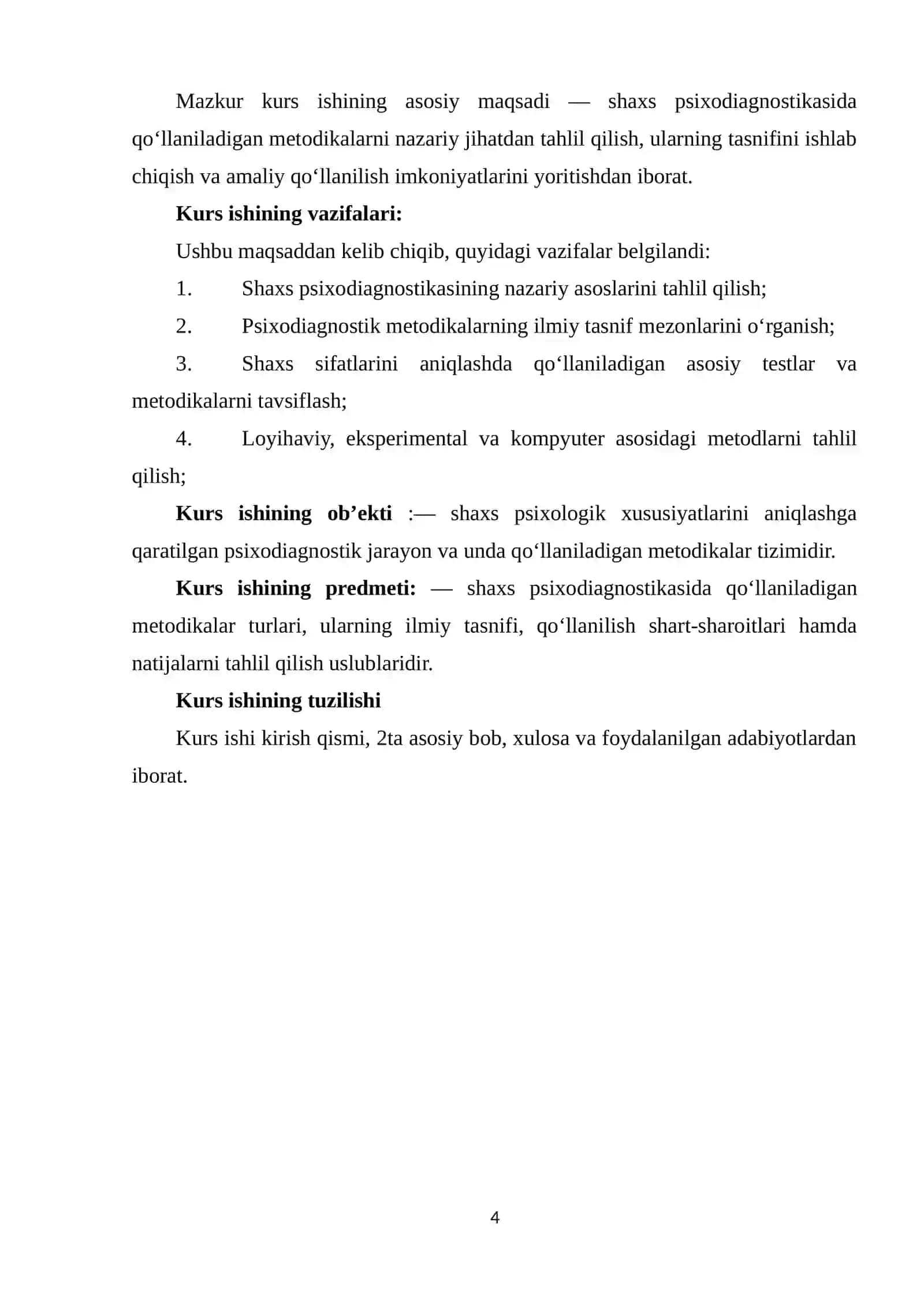 SHAXS SIXODIOGNOSTIKASIDA QO'LLANILADIGAN METODIKALAR TASNIFI 4