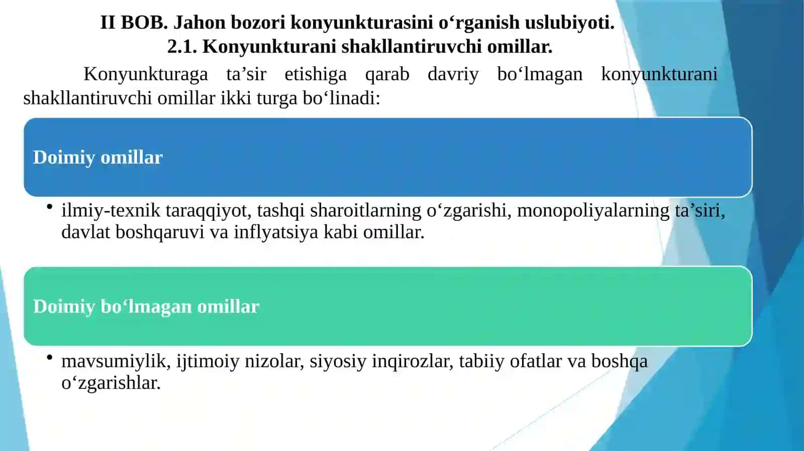 Jahon bozor konyukturasining istiqbolli rejalari 4