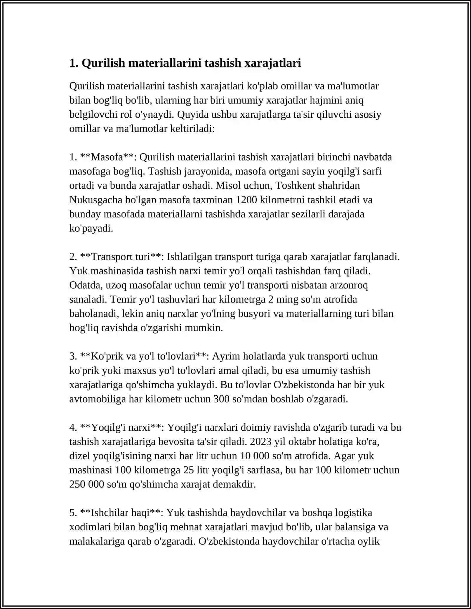QURILISH VA MONTAJ ISHLARIDA PUDRATCHINING BOSHQA HARAJATLARI TARKIBI 4