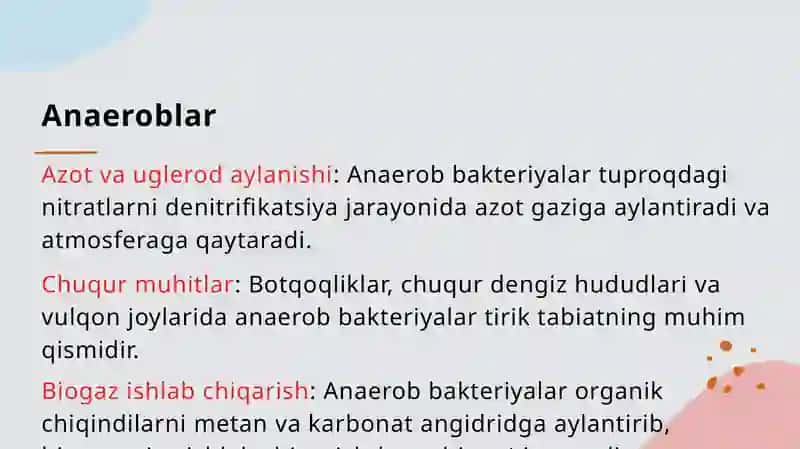 Aerobvaanaeroblarning biologik ahamiyati 4