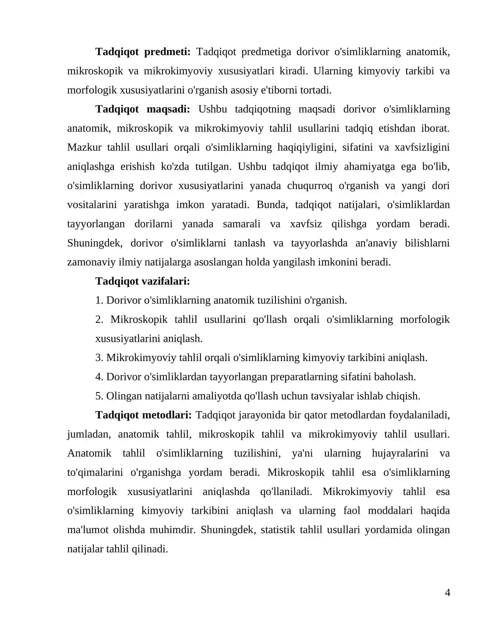 Dorivor O'simlik Mahsulotlarini Aniqlashda Anotomik, Mikraskopik, va Mikrokimyoviy Tahlil 4