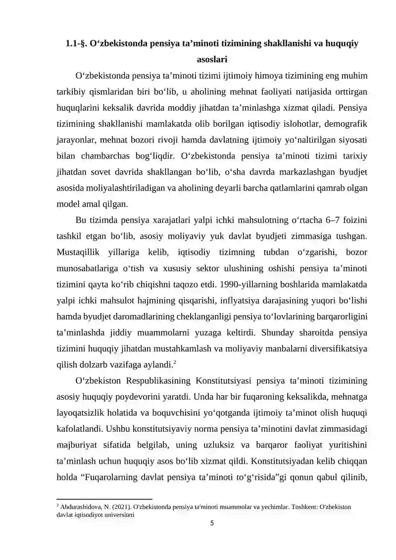 O‘zbekistonda pensiya taminoti tizimi muammolari va hal etishi 4