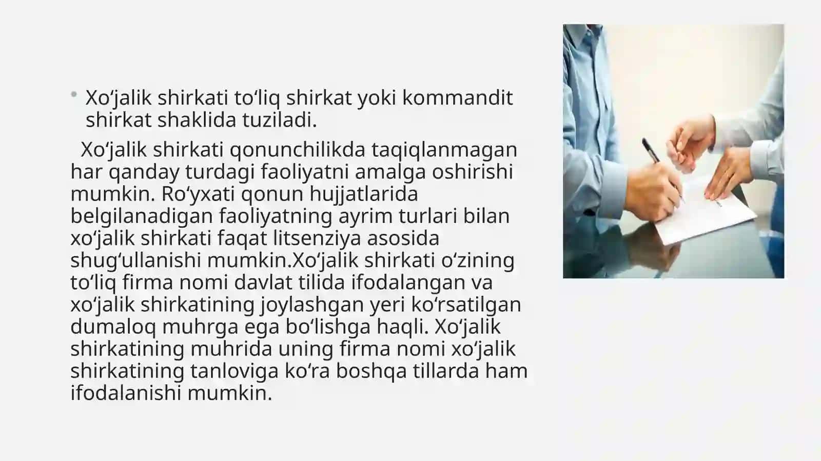 Xo’jalik shirkatlarining o’xshash va farqli jihatlari 4