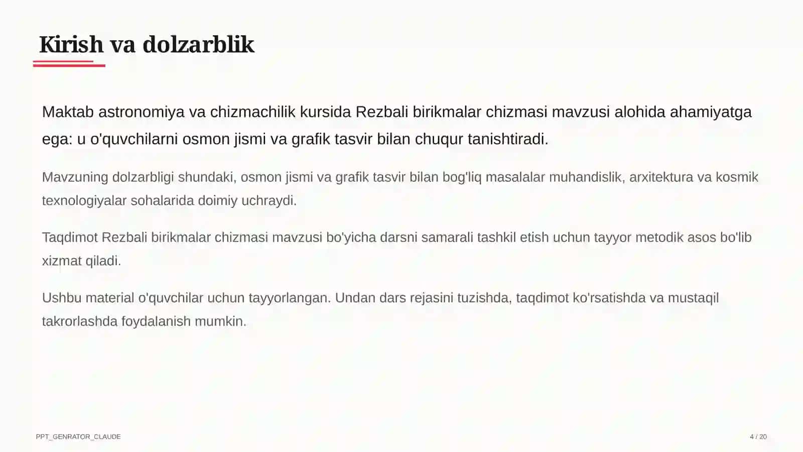Rezbali birikmalar chizmasi (9-sinf) 4