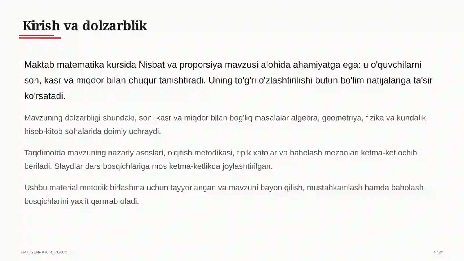 Nisbat va proporsiya (6-sinf) 4
