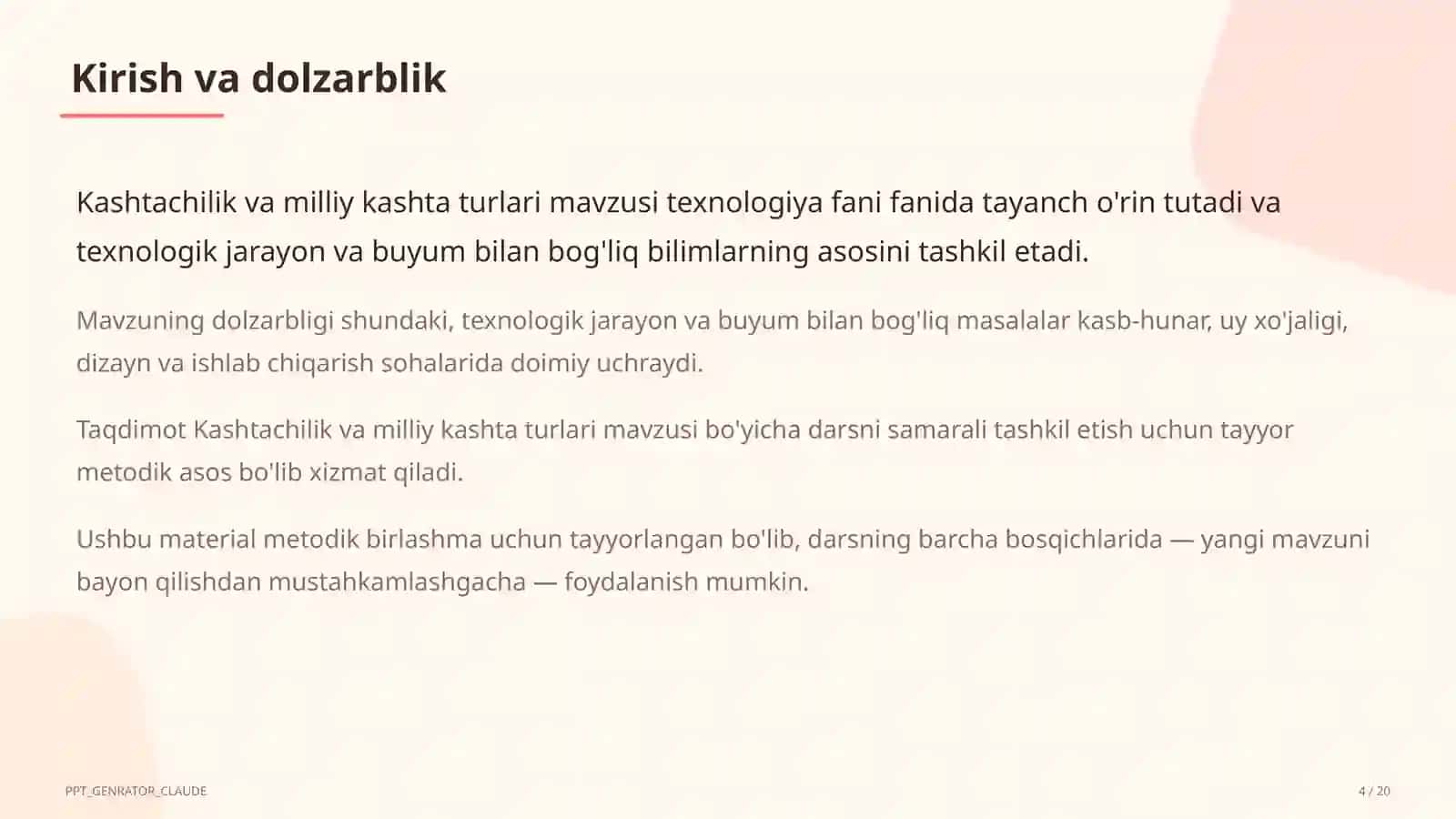 Kashtachilik va milliy kashta turlari (5-sinf) 4