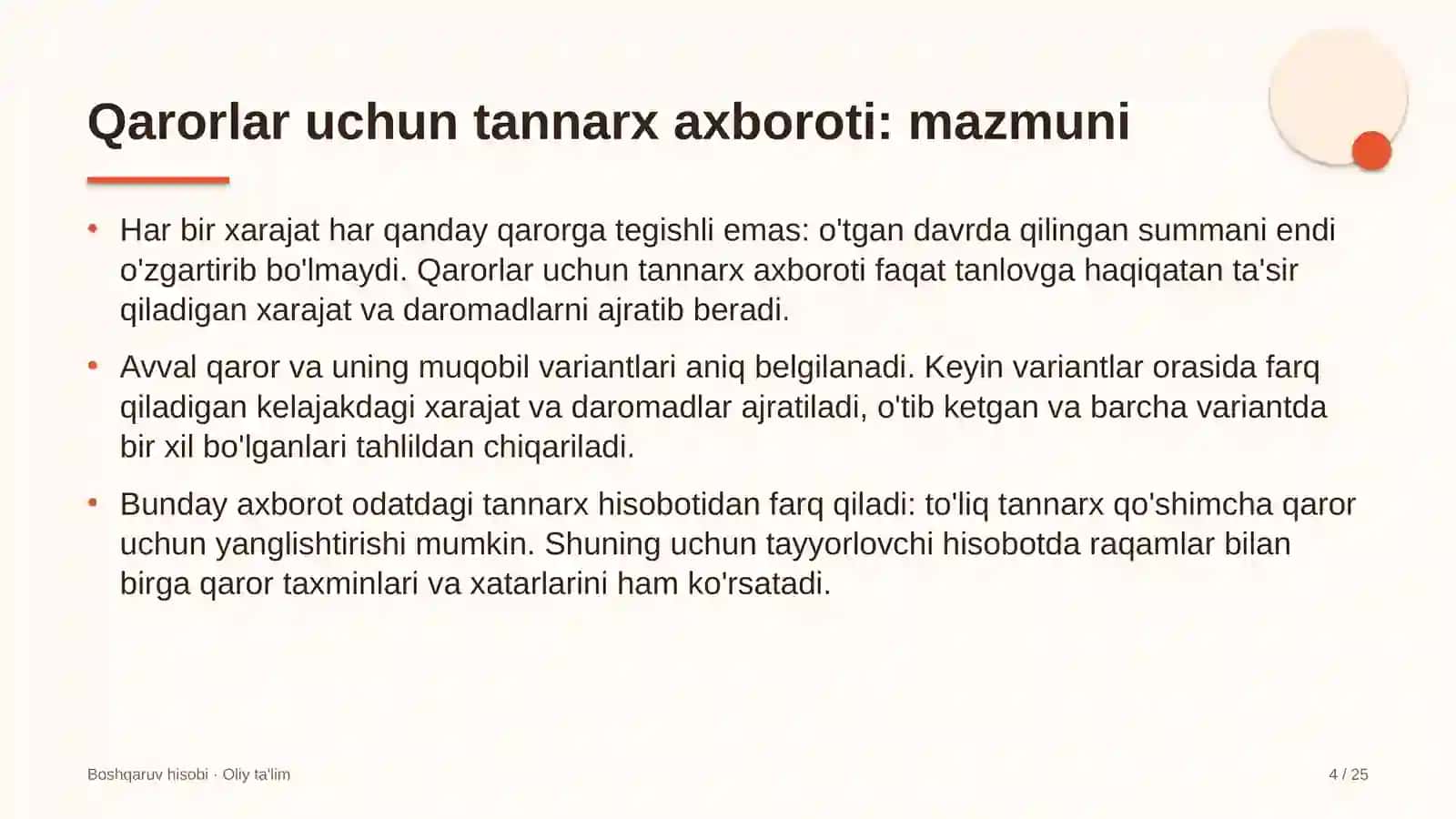optika salonlarida boshqaruv qarorlari uchun tannarx axborotini tayyorlash 3320 4