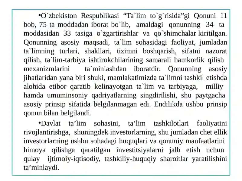 Oʻzbekiston Respublikasida taʼlim tizimini rivojlantirishning konseptual asoslari 4