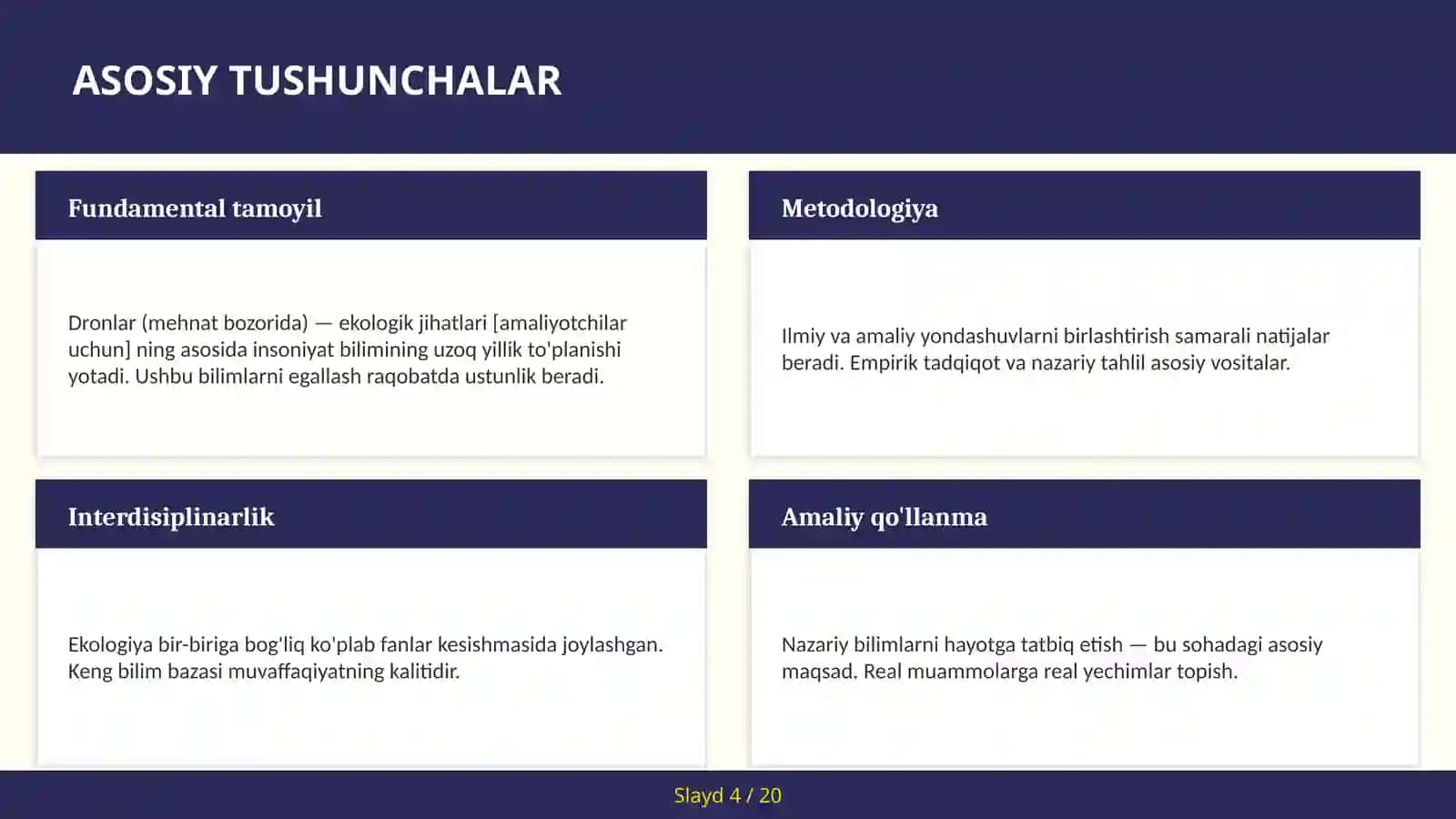 DRONLAR (MEHNAT BOZORIDA) — EKOLOGIK JIHATLARI [AMALIYOTCHILAR UCHUN] 4