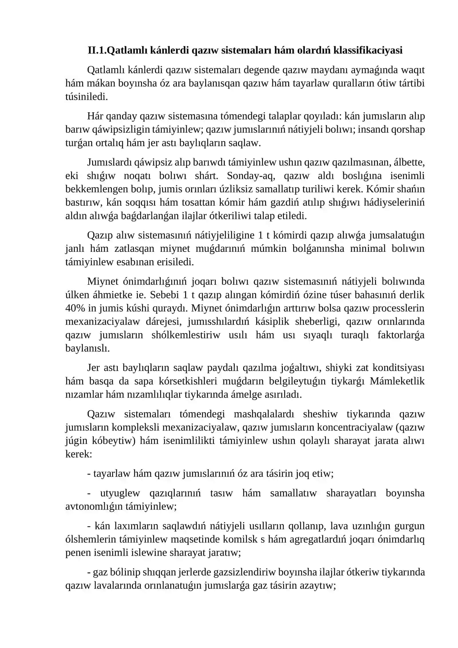 Qazıw uchastkasiniń texnologiyaliq sxemalari protsesslerin tańlaw hám olardıń tiykarǵı kórsetkishlerin esaplaw 4