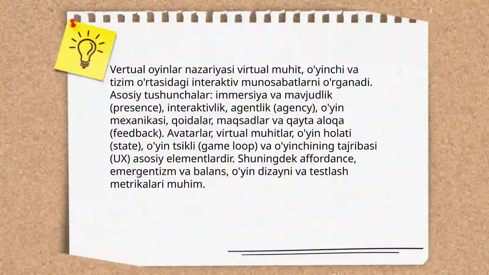 Vertual oyinlar asoslari 4